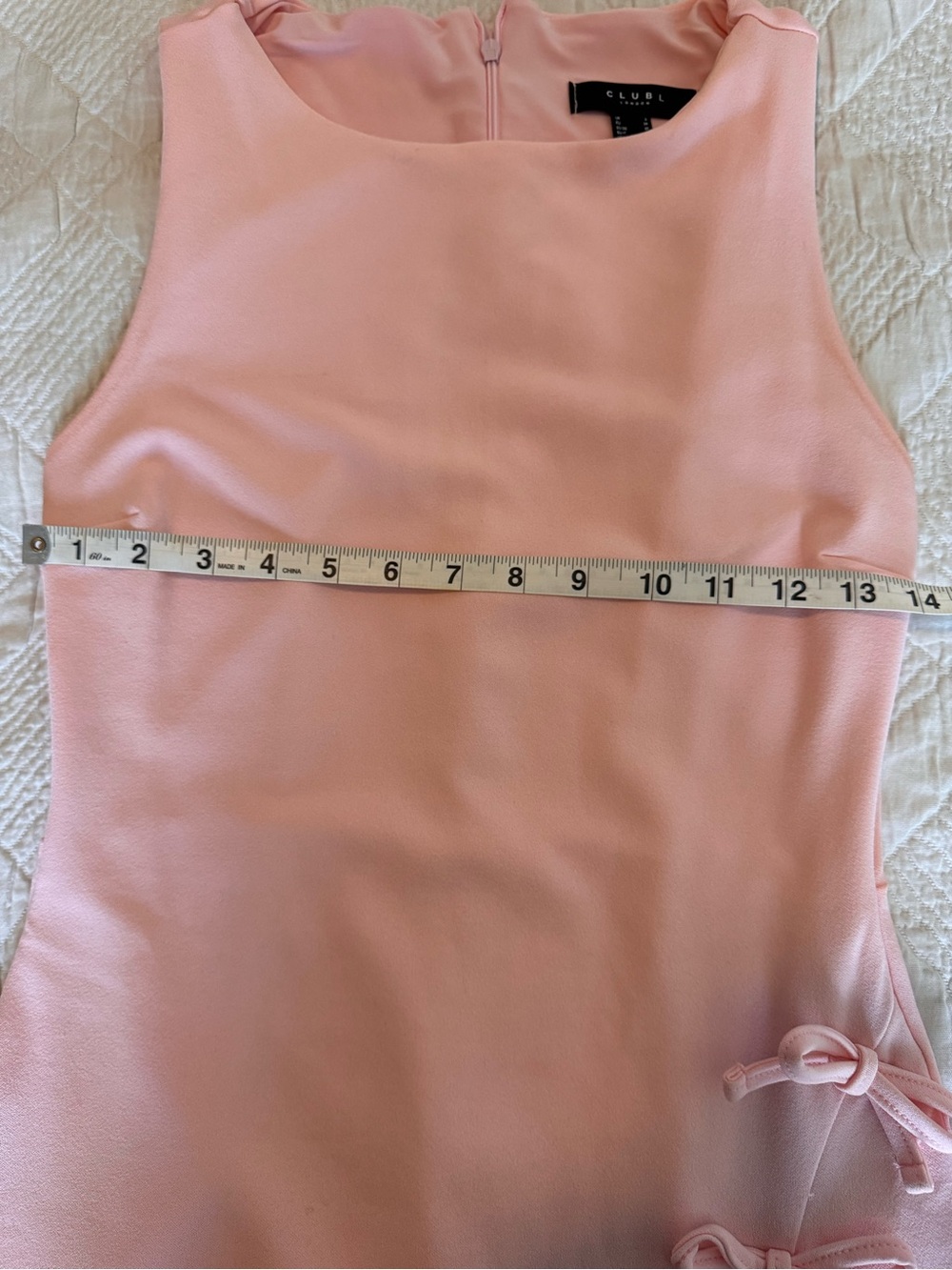 Club L London Pale Pink Sleeveless Midi Dress with Side Bows - Picture 4 of 12